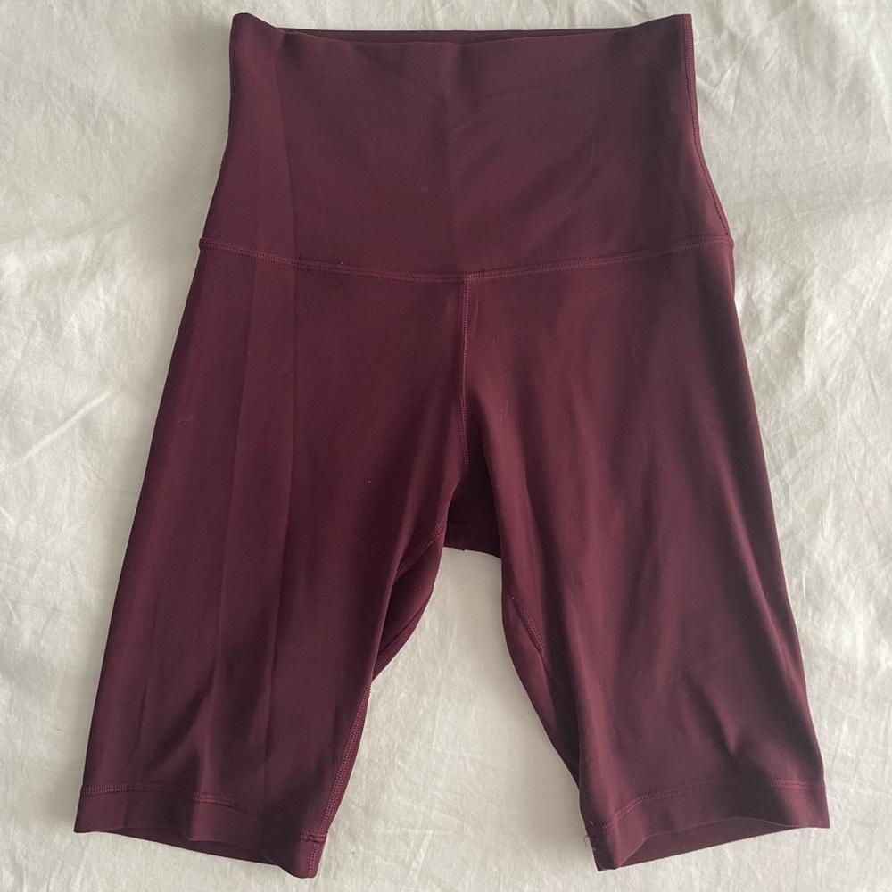 Lululemon High-Rise Burgundy Biker Shorts | Size 2 - Picture 5 of 6